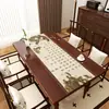 Tapete para mesa de centro de sala de estar em PVC com impressão oca estilo chinês, à prova d'água e de óleo, toalha de mesa lavável, personalizável