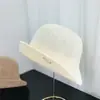Chapéu de Pescador Meio Curvo Estilo Francês com Decoração de Pérolas para Mulheres, Chapéu Bucket Simples e Versátil da Moda, Chapéu de Sol Respirável Vazado