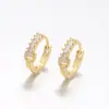 Brincos Circulares de Liga de Cobre Xuping Banhados a Ouro 14K com Pedra Artificial Central, Personalização de Fábrica de Brincos Transfronteiriços Europeus e Americanos