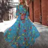 Nuevo Vestido de Verano 2026 Europeo y Americano Transfronterizo Amazon con Estampado Floral, Elegante Vestido de Gasa Floral Ajustado