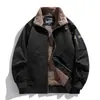 Chaqueta Abrigo Estilo Piloto Gruesa Cálida de Moda para Hombre Explorer de Invierno con Lana de Cordero Ropa de Trabajo Exterior de Algodón