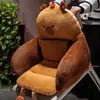 Cojín de Silla Semi-Cerrado de Capibara Lindo para Oficina, Para Estar Sentado Mucho Tiempo, Dormitorio de Estudiantes, Cojín para el Trasero, Cojín Integrado con Respaldo