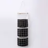 Bolsa de Tecido de Algodão e Linho para Pendurar Zakka Bolsa de Armazenamento de Tecido para Porta Traseira Bolsos de Armazenamento Pendurados Multi-Camadas