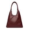 Bolsa Tote de Couro Macio Estilo Europeu e Americano Transfronteiriça Feminina 2025 Nova Simples de Grande Capacidade para Trabalho e Deslocamento Bolsa de Braço ou Ombro