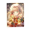 Cuaderno de Páginas a Color B5 Navidad Sakura Brillante Dibujos Animados Anime Cuaderno de Cuero Tapa Dura de Alto Valor Diario de Cuero