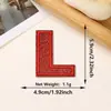 Parches bordados de letras inglesas 26 y números con lentejuelas rojas más vendidos transfronterizos con adhesivo termofusible para decoración de ropa