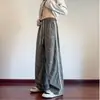 Marca de moda Ins Estilo callejero americano Frescos Pantalones casuales de pierna recta Otoño e Invierno Hombres Holgados Tallas grandes Pantalones de pierna ancha Cintura alta Pantalones largos