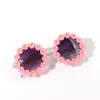 Moda personalizada círculo de fotografia de praia flor feminina óculos de sol da moda óculos de sol decorativos personalizados grande moda