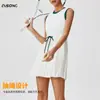 Falda-vestido deportivo de una pieza para mujer, nuevo para primavera y verano, cuello redondo, falda de tenis, secado rápido, transpirable, cintura de color contrastante, para fitness