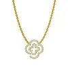 AliExpress Wish Mais Vendido Ouro 18K Aço Inoxidável Rosca Colar de Diamantes Feminino Nicho de Luxo Leve Corrente de Lã Produtos da Moda