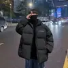 Jaqueta de Algodão Grossa Masculina Outono e Inverno 2024 Novo Estilo Casaco de Algodão Tendência Corte Solto Jaqueta Acolchoada de Algodão Juvenil Jaqueta Puffer