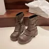 Botines de Plataforma para Mujer 2026 Nuevo Otoño Invierno Marrón Retro Maillard Botas de Pierna de Pantalón Estilo Callejero Estilo Británico Doc Martens