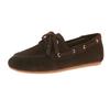 Mocasines Redondos de Piel de Vaca para Mujer 2026 Primavera Nuevos Retro Slip-On Zapatos Gorro Planos Casuales Versátiles para Mujer