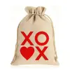 Bolsa de Lino para el Día de San Valentín Transfronteriza Multipatrón Regalo de Amor Bolsa con Cordón para Guardar Bolsa de Regalo Decorativa para el Día de San Valentín