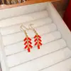 Artículos de Liquidación de Año Nuevo~ Pendientes de Pétalos Rojos, Modernos y Versátiles, Pendientes de Lujo Ligero y de Gama Alta para Mujer, Estilo Nicho