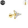 Geibe Europeu e Americano Transfronteiriço Exquisito e Simples Liga de Titânio Rosca Interna Zircônia Brincos F136 Piercing Lábio Unha Piercing Joias
