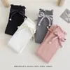 Calcetines de media pantorrilla para niños, calcetines de primavera y otoño para niñas, al por mayor, calcetines altos hasta la rodilla para niñas pequeñas, calentadores de piernas de princesa, bebé, estudiante, con lazo