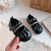 Zapatos Mary Jane de cuero para niña, zapatos de vestir estilo británico de otoño, mocasines para niños, elegantes zapatos de primavera y otoño para niñas pequeñas