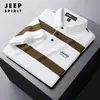 Camiseta de Manga Corta de Algodón para Hombre JEEP SPIRIT, Camisa Polo Casual Holgada Rayada para Hombre de Mediana Edad Verano 2025
