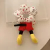 Goma de pelo con Scrunchie de trasero de Mickey de Dibujos Animados para Mujer Lindo Accesorio para el Cabello de Lunares Mickey Mouse Gorro para la Cabeza con Scrunchie