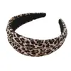 Diadema Ancha Estampado Leopardo Estilo Coreano para Mujer, Estilo Retro Hong Kong, Diadema Elevadora para la Parte Superior de la Cabeza, Versátil Accesorio de Pinza para el Cabello para el Viaje Diario