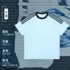 Camiseta Básica de Verano de Algodón Puro con Cuello Redondo y Manga Corta con Tres Rayas, Holgada, Versátil, Ropa para Pareja, Camiseta de Manga Corta, Exportación Transfronteriza