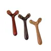 Pente Massageador de Mandíbula em Forma de Y de Chifre de Sândalo Roxo Bastão Massageador de Olhos Ruyi Massageador Facial de Chifre