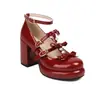 Zapatos de plataforma gruesa nuevo comercio exterior 202433 Zapatos Mary Jane Amazon tacones altos con lazo 43 hebilla cinturón mujer