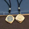 Colgante de moneda Shangui hecho de plata tibetana, colgante de moneda de cinabrio estilo chino vintage, accesorio de collar de hebilla de paz retro