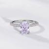 Anillo de circonio color huevo de paloma geométrico simple nuevo europeo y americano para mujer S925 anillo de dedo de circonio color rosa con corte milenario de plata al por mayor