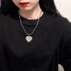 Collar Ins Estilo Minimalista Europeo y Americano Letra Igirl Corazón Grande Acero de Titanio Unisex Cadena de Clavícula Punk de Nicho para Pareja