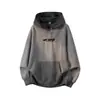 Sudadera con capucha para hombre estilo americano vintage lavada en primavera, marca de tendencia Ins, estampado de letras, sudadera pesada de alta calle 340G