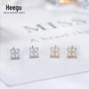 Xi Gu E0436 S925 Prata Diamante Trevo de Quatro Folhas Unhas de Orelha Temperamento Unhas de Orelha Pequenas Mini Flor Unhas de Osso de Orelha
