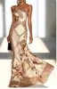 Vestido largo de un hombro de moda europea y americana transfronteriza para mujer de nueva temporada con estampados elegantes y creativos, personalizable con tu propio diseño