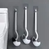 Cepillo para limpiar el inodoro con codo curvo, cerdas suaves y densas, antiadherente, para limpiar los recovecos interiores del inodoro