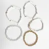 Pulseira de argila macia estilo boêmio transfronteiriço para o verão, com blocos de cores dopamina e contas de pérola com flocos de neve multicoloridos