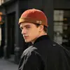 Gorra docker de hip-hop de moda transfronteriza para hombres y mujeres, adecuada para todas las estaciones, sin visera, gorro simple de bloques de color con letras, sombrero casual de estilo callejero