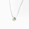 S925 colar de calcedônia de prata esterlina pingente oval cadeia de osso de cobra Elegante feminino todos os fósforos simples de luxo leve jóias de alta qualidade