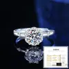 Anel de Flor de Broto de Moissanita de Um Quilate em Prata de Lei S925 para Mulheres, Joia de Mão Elegante Estilo Pequeno Fragrante, Anel de Casamento de Luxo Acessível