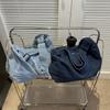 Denim Casual Bag Mulheres 2023 Novo Estilo Coreano Cor Sólida Crossbody Elegante Ombro Simples Lona Moda Tote Bag