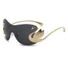 Gafas de Sol de Una Pieza Transfronterizas Estilo Ins de Una Pieza Selladas con Espejo Encantadoras Modernas Retro Tendencia Gafas de Sol Estilo Callejero Lh301