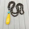 Cadena para Suéter de Cera de Abejas Ámbar Imitación Incrustada con Conchas Fósiles de Plantas Collares de Moda para Hombres y Mujeres Accesorios de Transmisión en Vivo de Exposición
