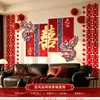 Conjunto de Decoração de Parede de Cabeceira para Casamento Feliz para a Atmosfera do Casamento da Noiva, Decoração KT Board com Personagem "Felicidade" para Sala de Estar de Casa Nova