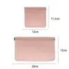 Nova Bolsa de Cosméticos com Fecho Automático e Compartimentos para Batom, Bolsa Classificadora de Cosméticos, Cor Pura, Textura de Pedrinhas, Carteira Feminina