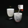 Taza de Té Cerámica Cambia de Color Sensible a la Temperatura para Ceremonia del Té, Taza de Agua de Cerámica Estilo Jade para Té Kung Fu, Taza de Maestro Azul y Blanco Estilo Antiguo con Forma de Sombrero