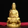 Latón Guanyin Botella Transparente Rama de Sauce Estatua de Buda Bodhisattva Guanyin Artesanía de Latón Suministros de Buda Estatua de Bronce Guanyin