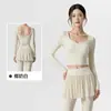 Conjunto de Roupa de Yoga Feminino Casual Respirável com Tela Fitness Duas Peças Roupa Externa Pilates Emagrecedor Corrida Conjunto Esportivo