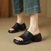 Wan Ziyan--Pantuflas Exteriores de Suela Suave para Mujer Verano 2024 Zapatillas Perezosas de Punta Redonda y Abiertas con Suela Gruesa para Mujer
