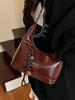 Bolsa Melard Estilo Retro Tendência Bolsa Dumpling Versátil Estilosa para o Dia a Dia Textura de Couro Wax Oil Bolsa Transversal Feminina