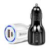 Carregador de Carro Duplo Porta Qc3.0+Pd Carregador de Carro Carregamento Rápido para Celular Carregamento Rápido Carregador USB para Carro Um para Dois